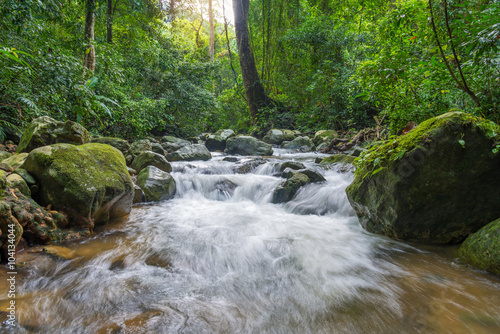 Fototapeta Naklejka Na Ścianę i Meble -  Waterfall in deep rain forest jungle (Krok E Dok Waterfall Sarab