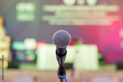 Microphone in meeting room before a conference