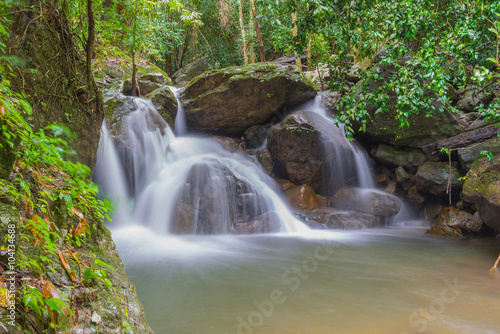 Waterfall in deep rain forest jungle  Krok E Dok Waterfall Sarab