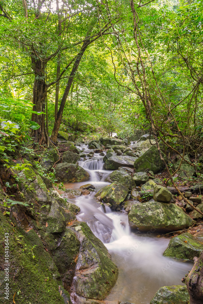 Waterfall in deep rain forest jungle (Krok E Dok Waterfall Sarab Waterfall in deep rain forest jungle (Krok E Dok Waterfall Sarab