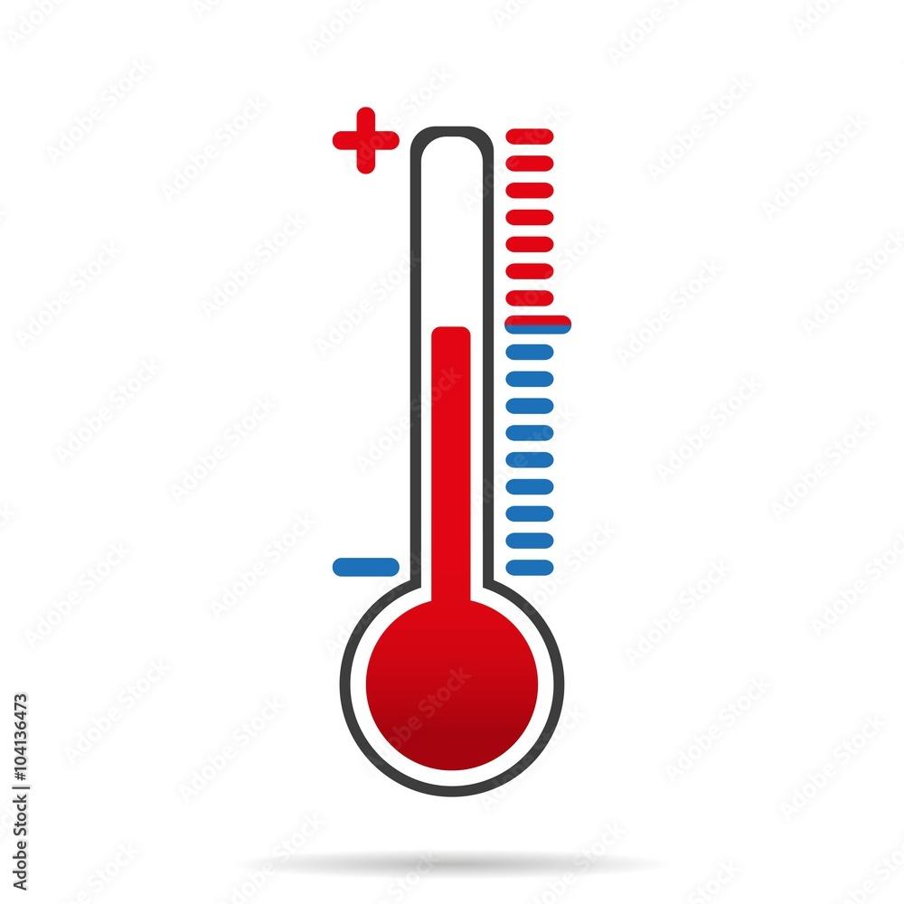 The thermometer on a white background