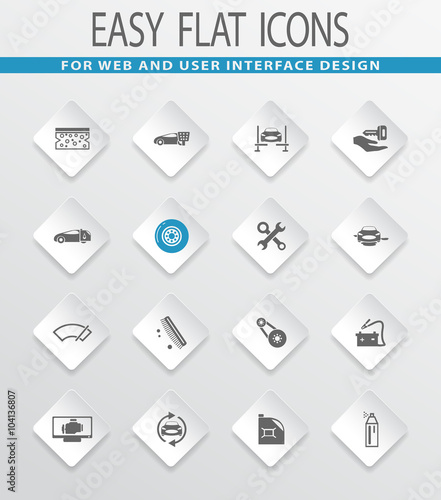 Car shop icons set