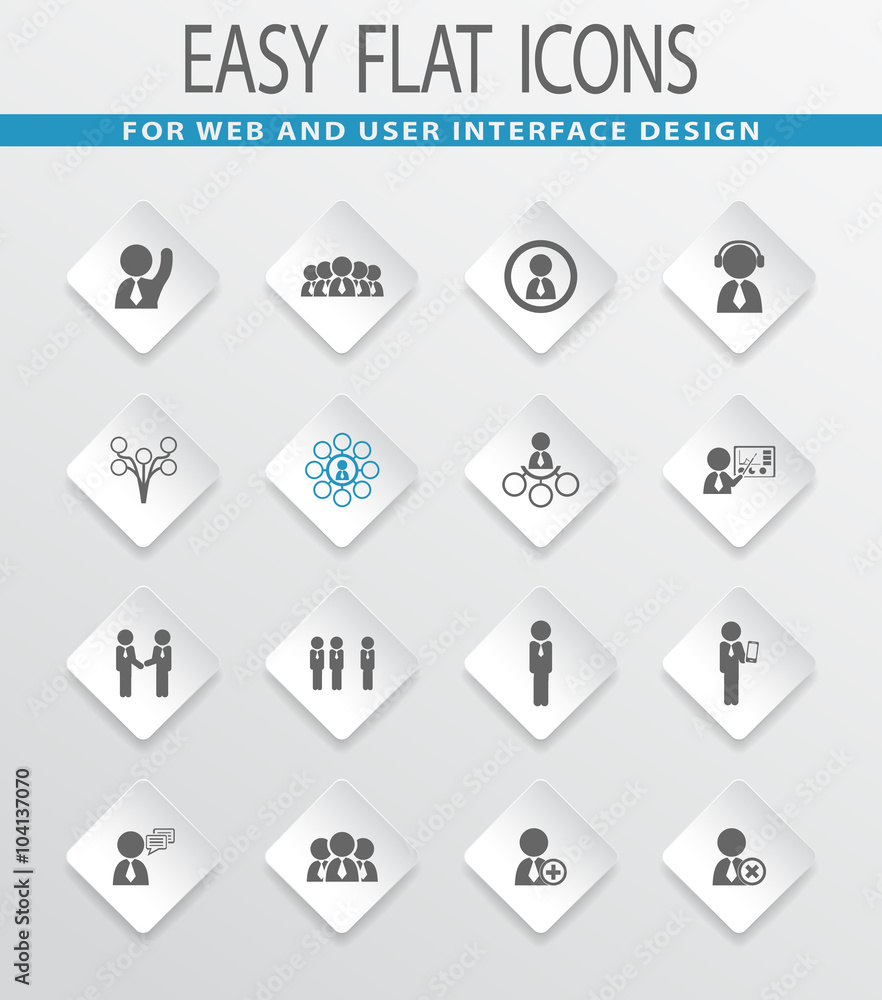 Connected people social network human icons set Connected people social network human icons set