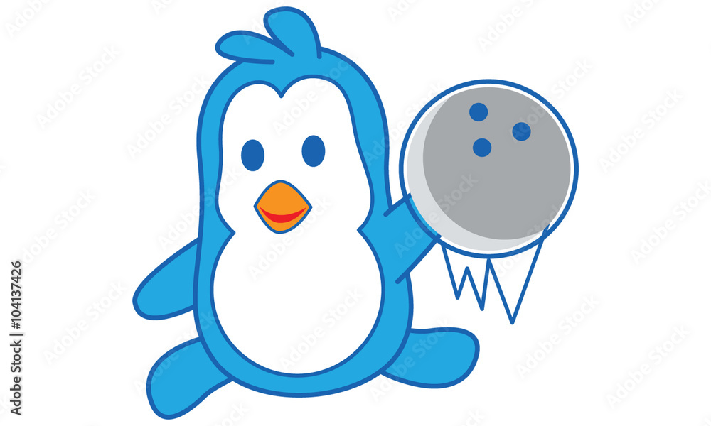Penguin Playing Bowling Penguin Playing Bowling