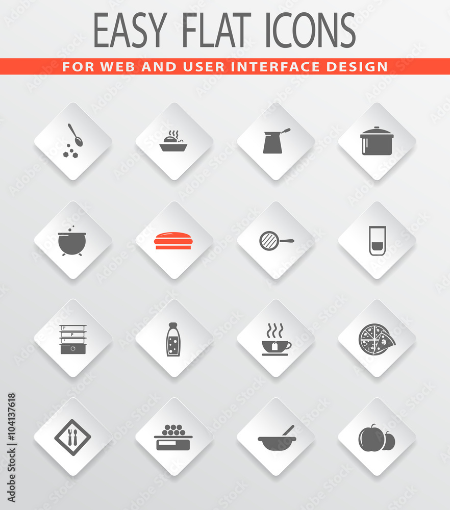 Food and kitchen icons set Food and kitchen icons set