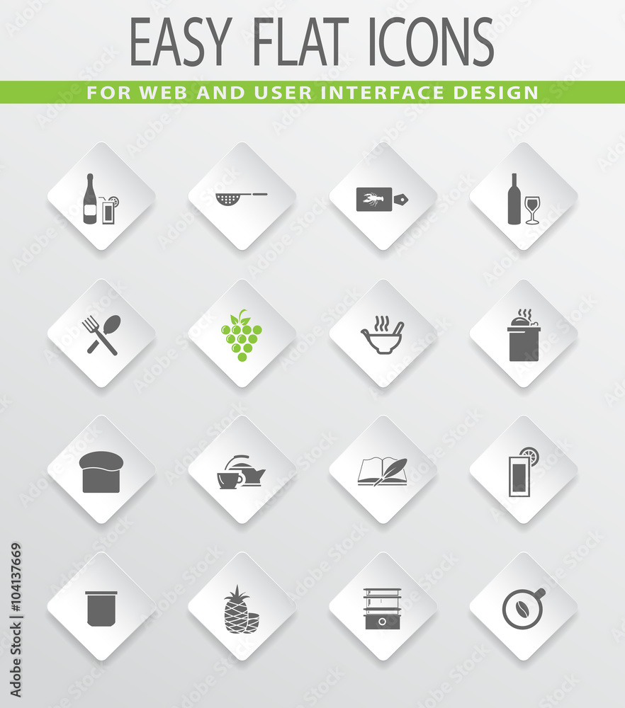 Food and kitchen icons set Food and kitchen icons set