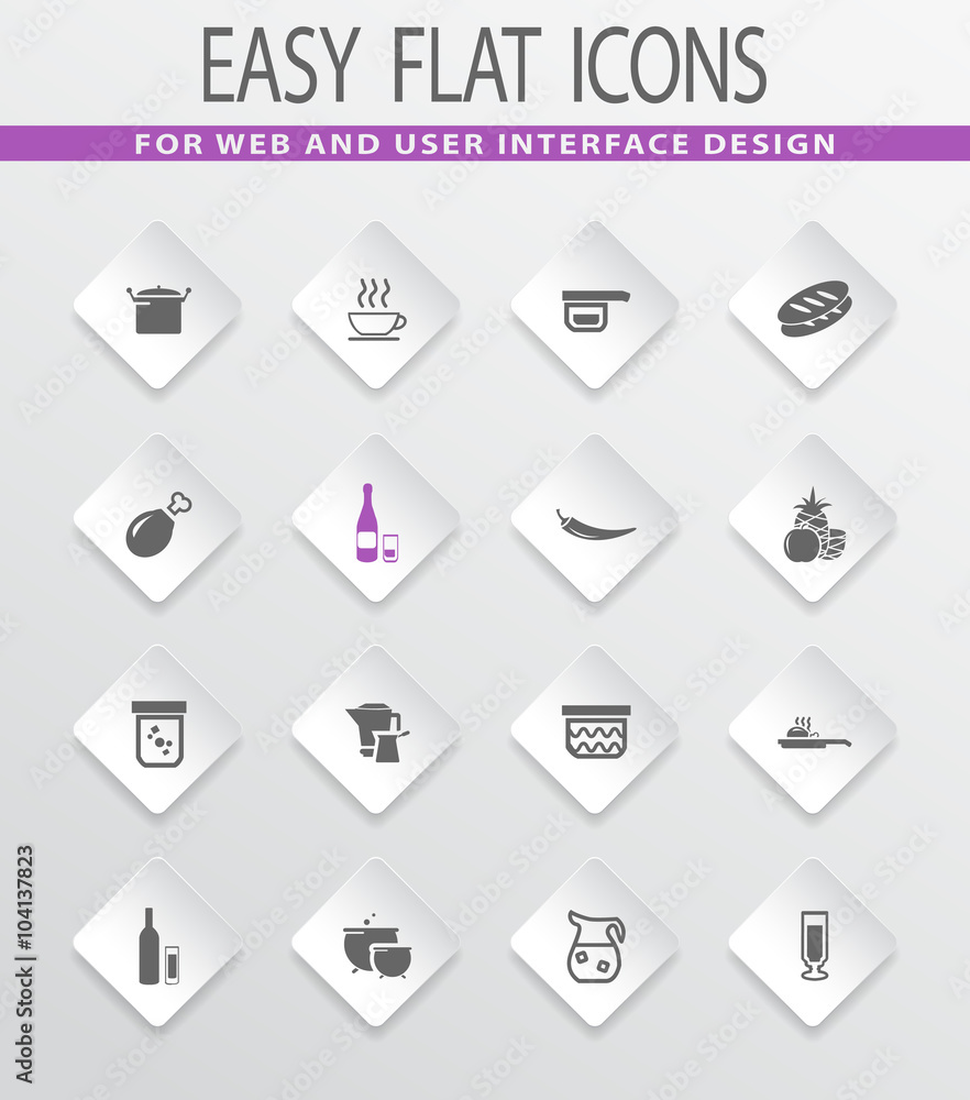 Food and kitchen icons set Food and kitchen icons set