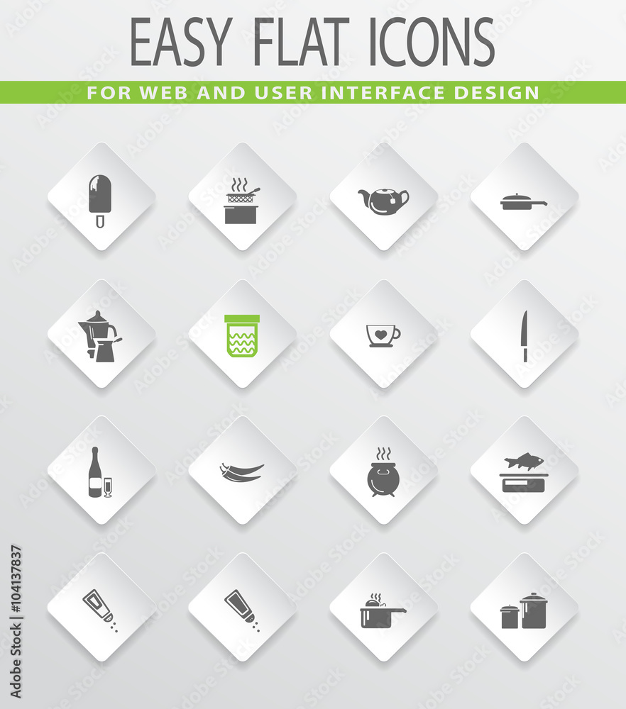 Food and kitchen icons set Food and kitchen icons set