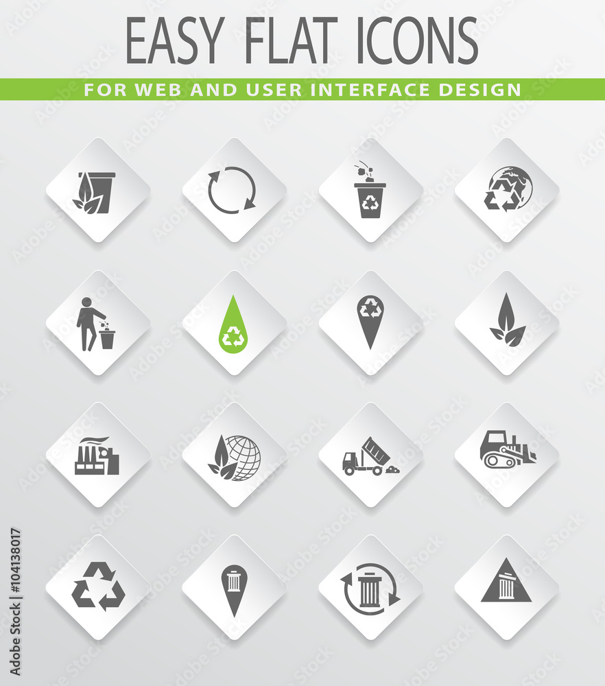 Garbage icons set Garbage icons set