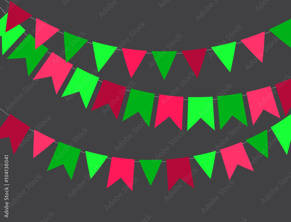 Obraz premium Party Background with Flags Vector Illustration
