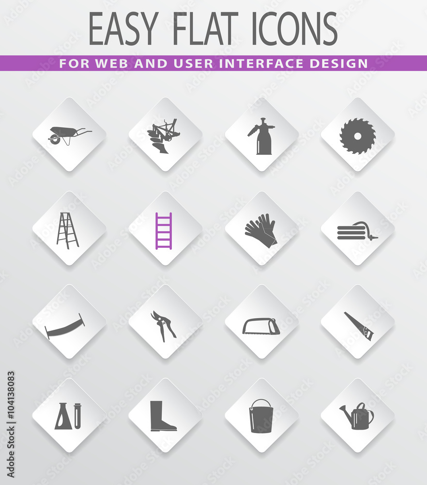 Gardening tools collection icons set Gardening tools collection icons set