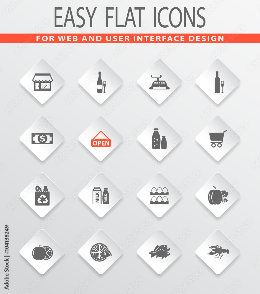 Grocery store icons set Grocery store icons set