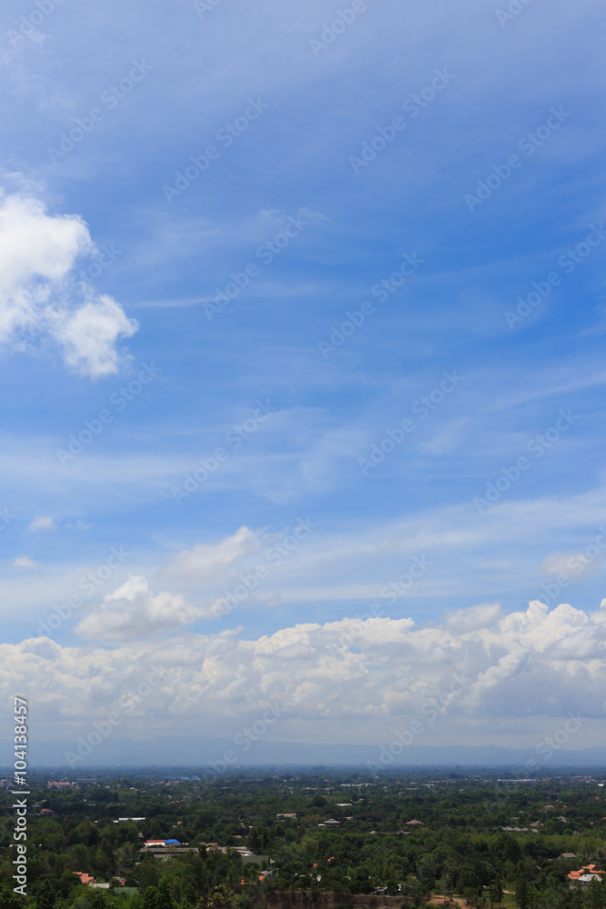 landscape with cloudy on clear blue sky landscape with cloudy on clear blue sky