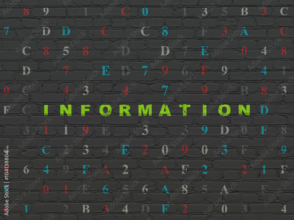 Information concept: Information on wall background