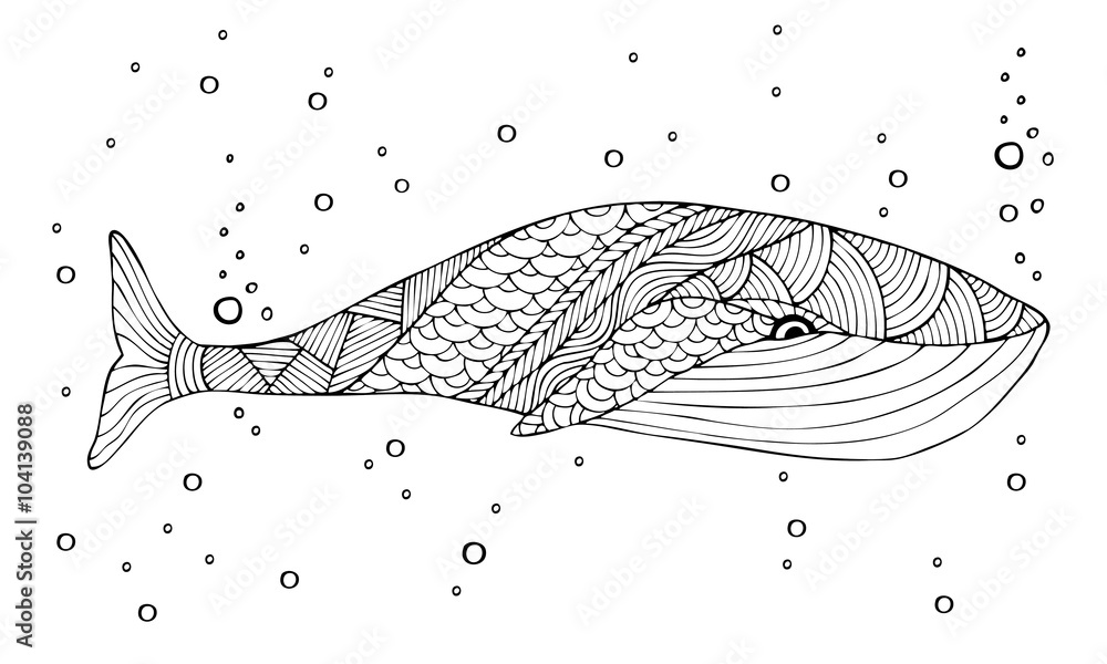 Fototapeta premium Adult coloring book page