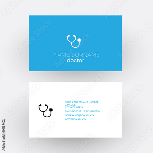 Vector abstract sign stethoscope. Doctor business card