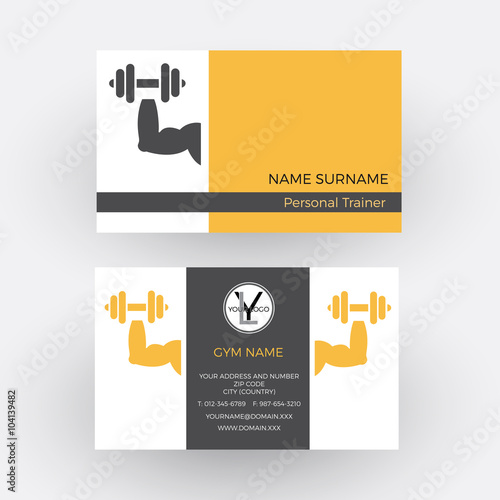 Vector abstract sign personal trainer. Business card