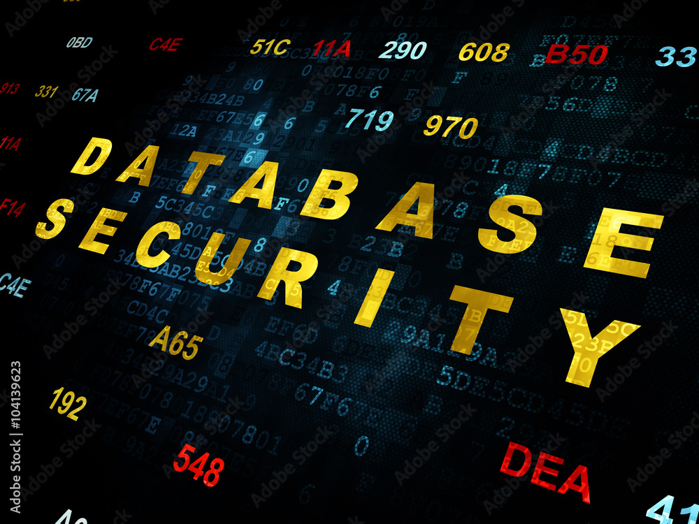 Safety concept: Database Security on Digital background Safety concept: Database Security on Digital background