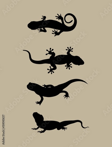 Lizard Silhouettes, art vector design © martinussumbaji