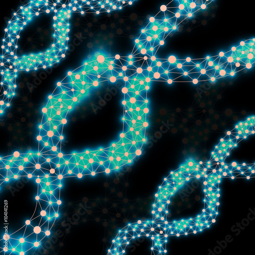 Abstract DNA spiral  molecule structure