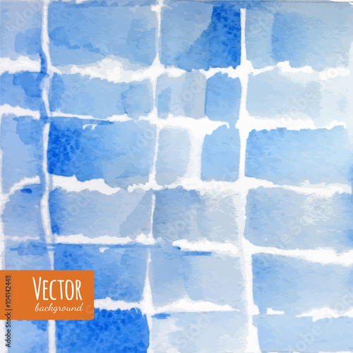 Abstract blue indigo tie dyed watercolor backgrounds in vector.