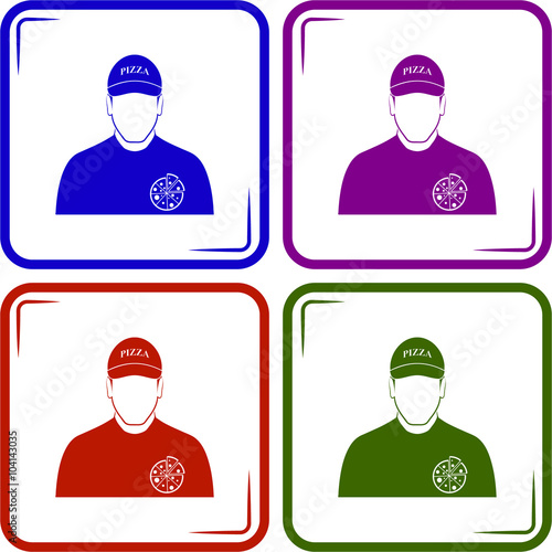 Pizza deliveryman icon