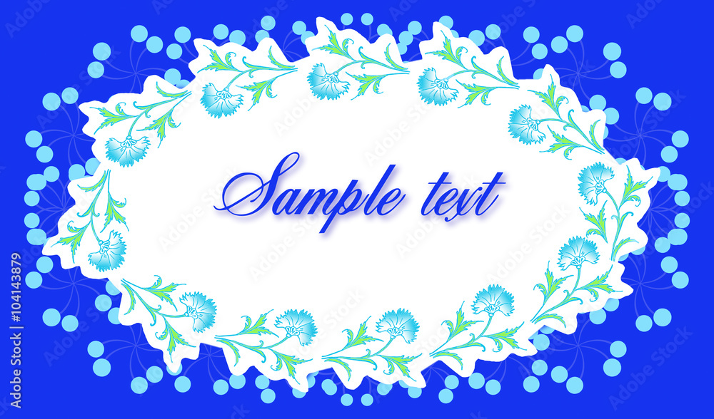 Cornflowers frame on the blue background. Cornflowers frame on the blue background.