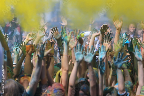 Holi festival with colorful hands © AnastasiiaUsoltceva