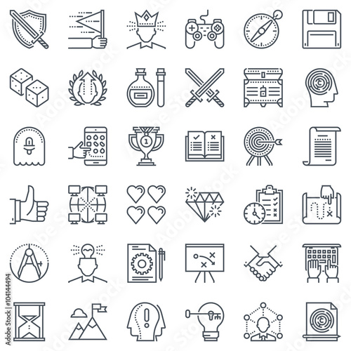 Game design icon set photo