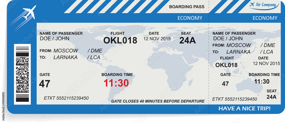 Vector illustration of pattern of boarding pass Stock Vector | Adobe Stock