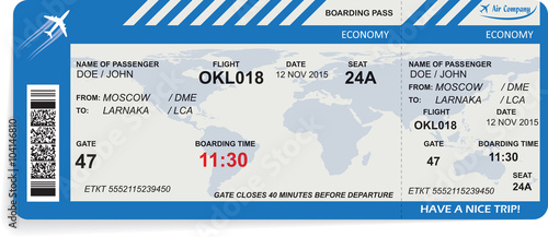 Vector illustration of pattern of boarding pass