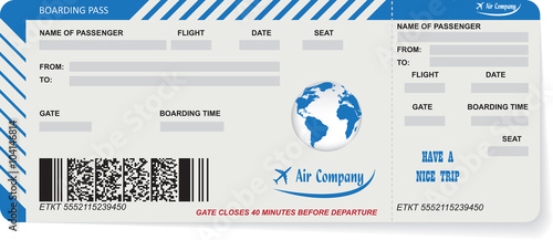 Vector illustration of pattern of boarding pass