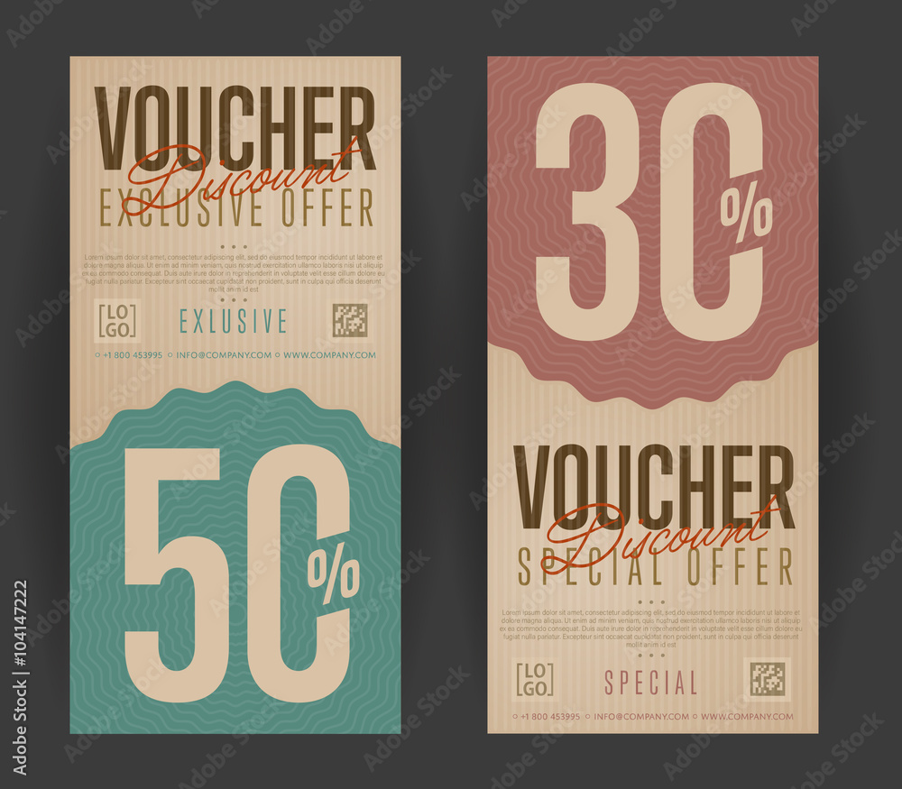 Gift Voucher For Discount Template Back And Front Side Of The Coupon