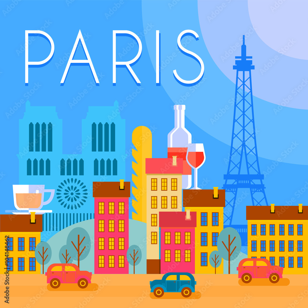 Paris Vector City Background