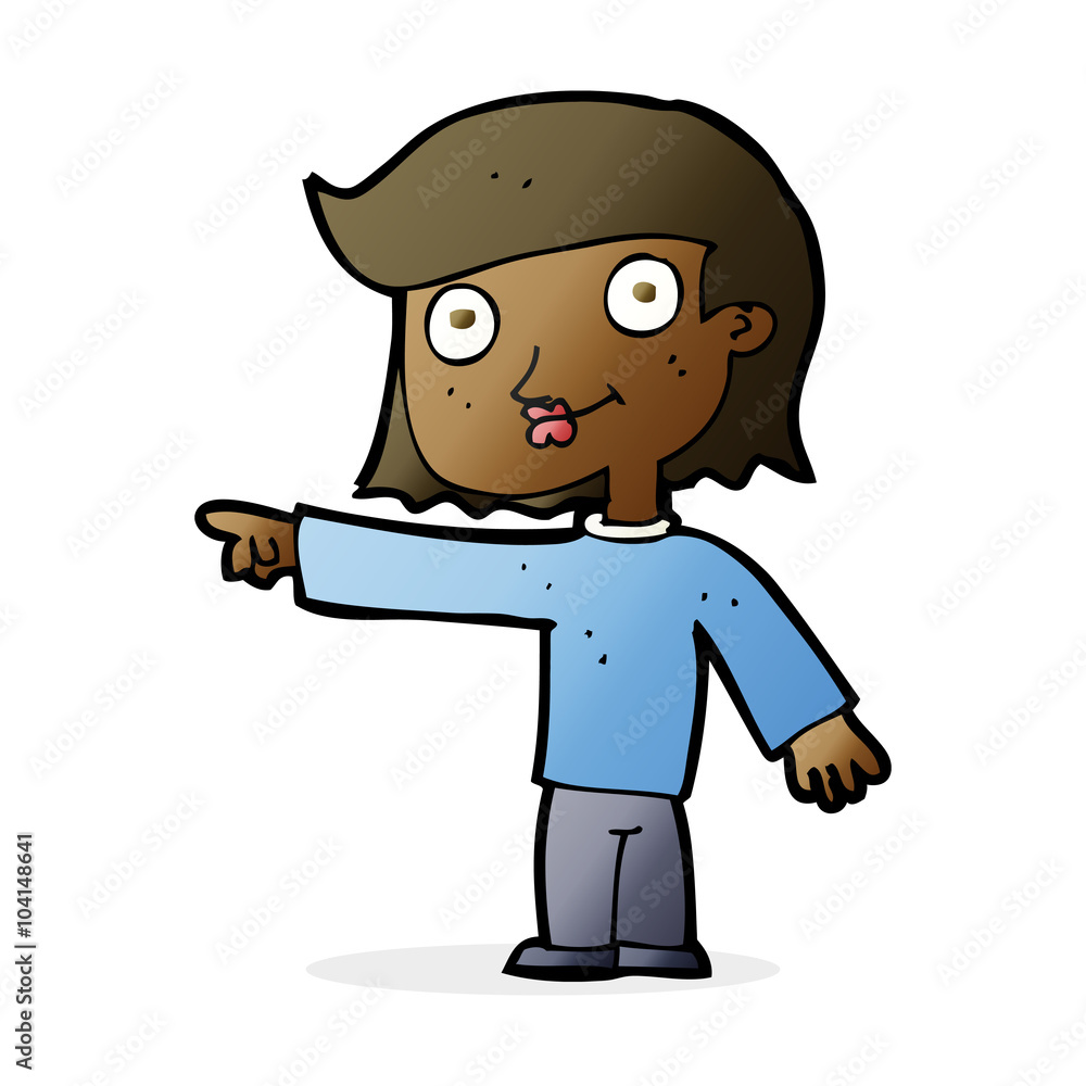 Fototapeta premium cartoon pointing person