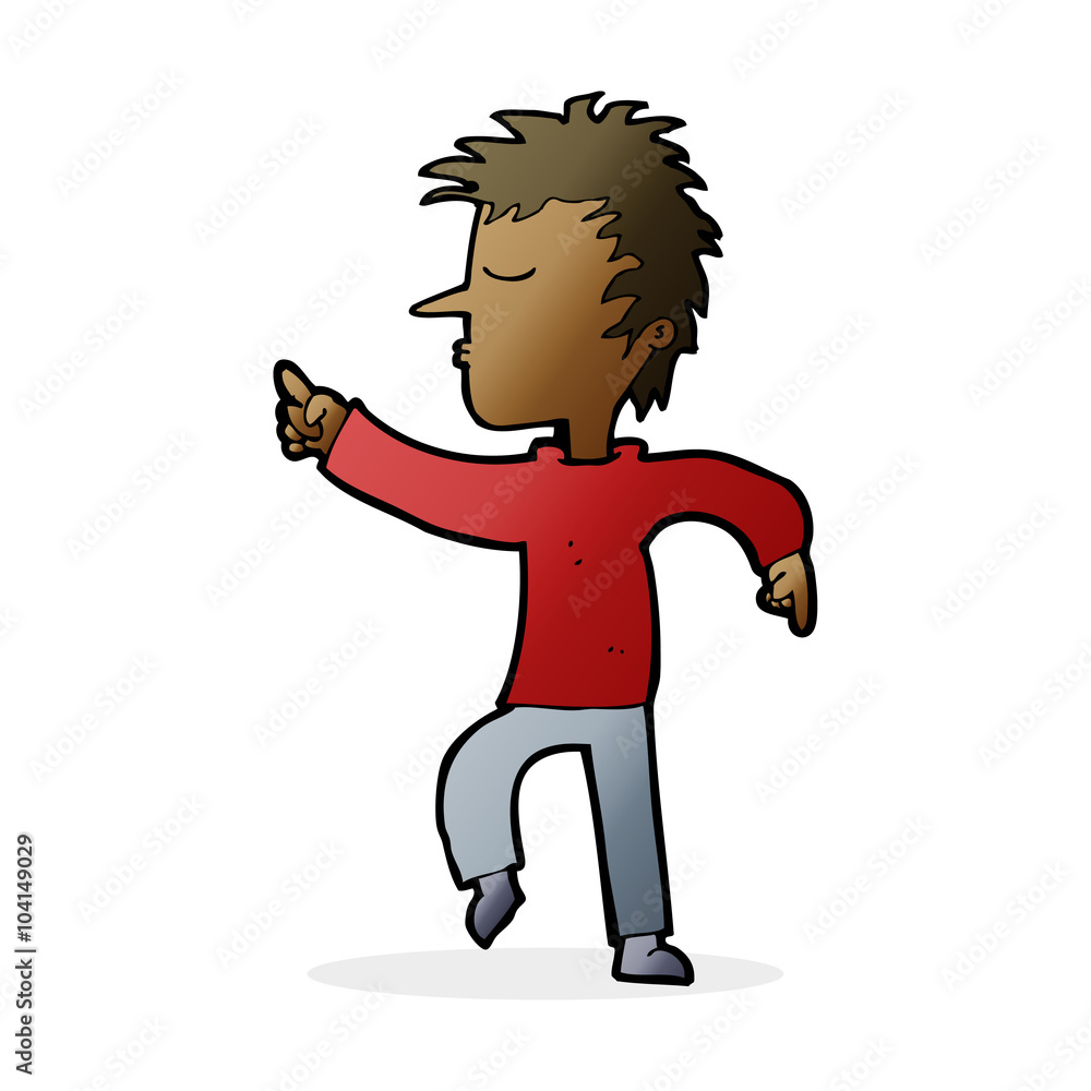 Fototapeta premium cartoon man pointing