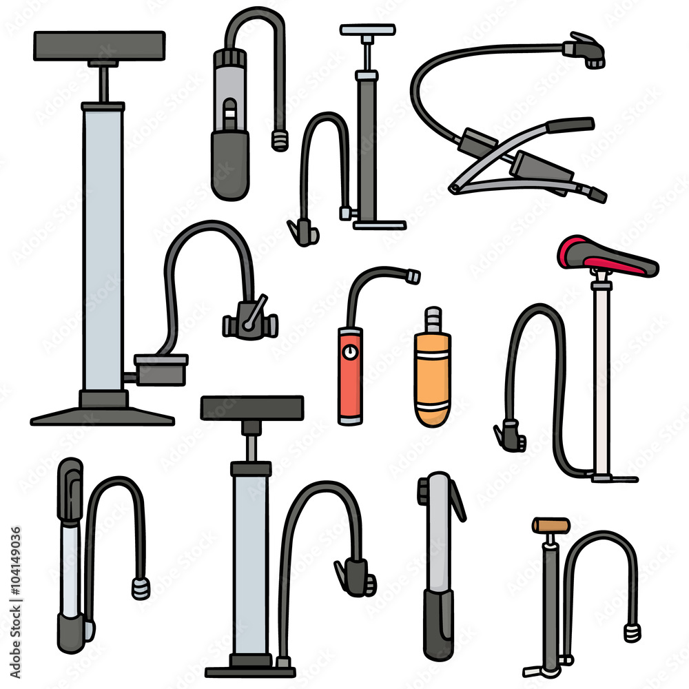 vector set of bicycle pump vector set of bicycle pump