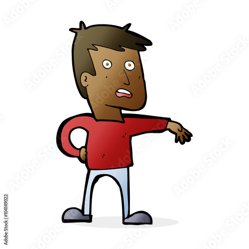 cartoon man making camp gesture