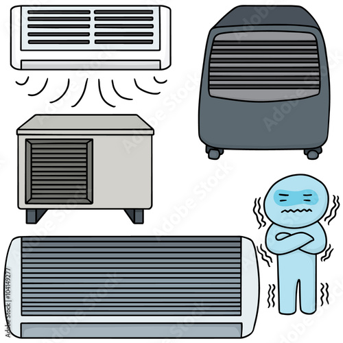 vector set of air conditioner