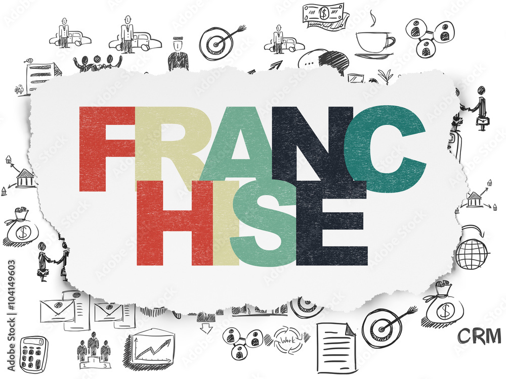 Business concept: Franchise on Torn Paper background Business concept: Franchise on Torn Paper background