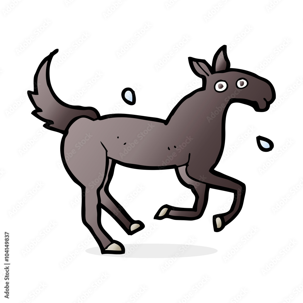 Obraz premium cartoon horse sweating