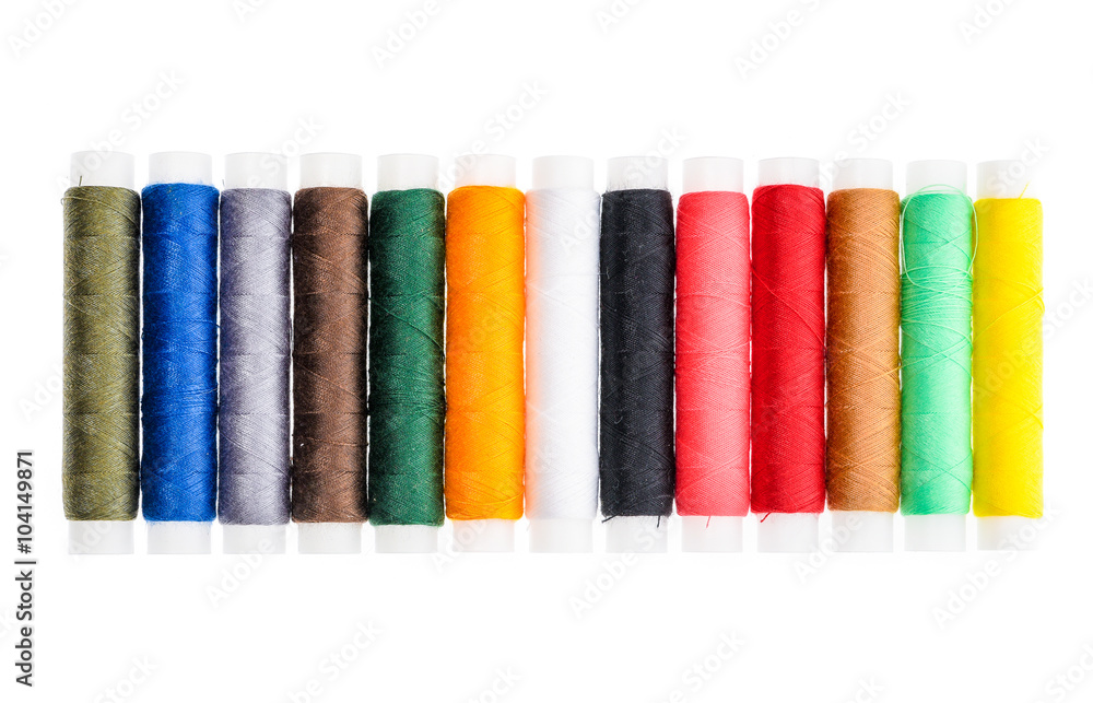 Different color Sewing Threads on a roll. Different color Sewing Threads on a roll.