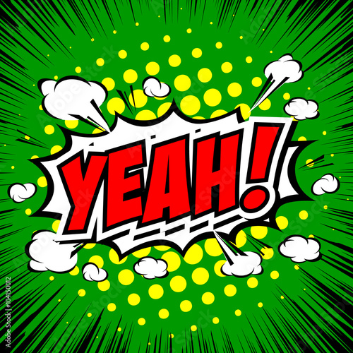 Tableau sur toile Yeah! Comic Speech Bubble, Cartoon