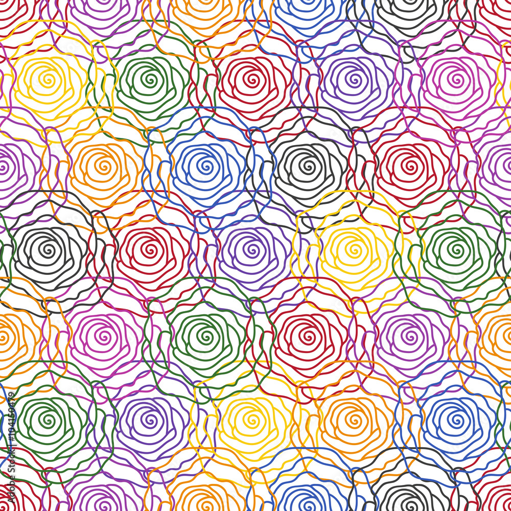 Seamless background of color roses Seamless background of color roses