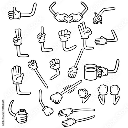 vector set of cartoon arm