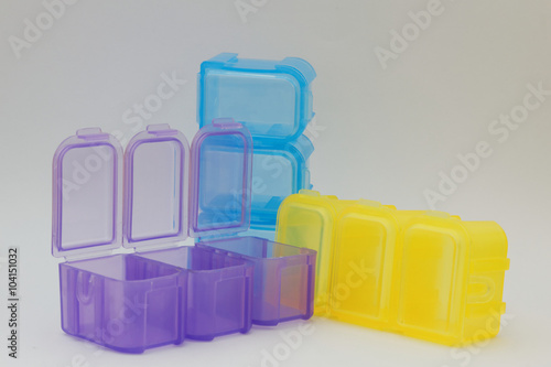 Empty pill box on isolated background