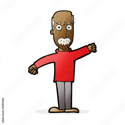 cartoon angry old man