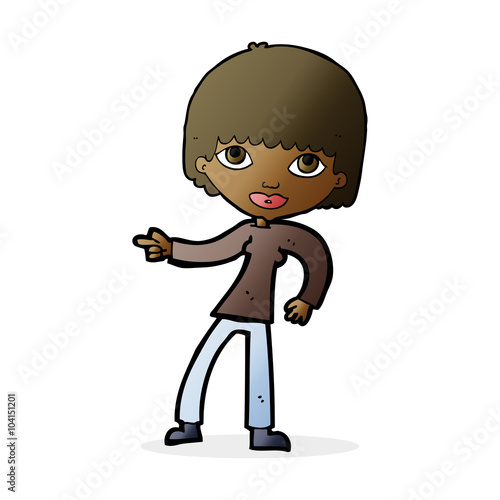 cartoon woman pointing