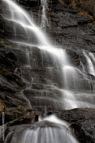 the waterfall among the rocks