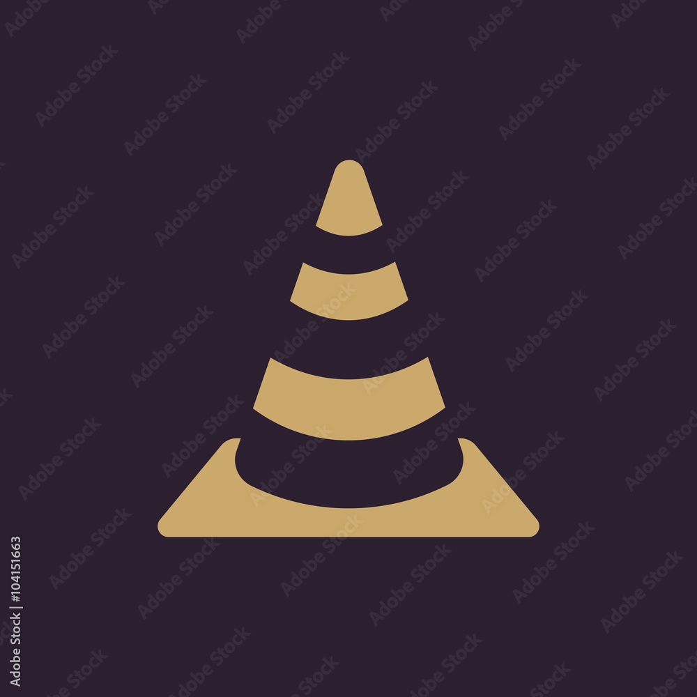 The traffic cone icon. Safety and attention, danger, warning symbol. Flat The traffic cone icon. Safety and attention, danger, warning symbol. Flat